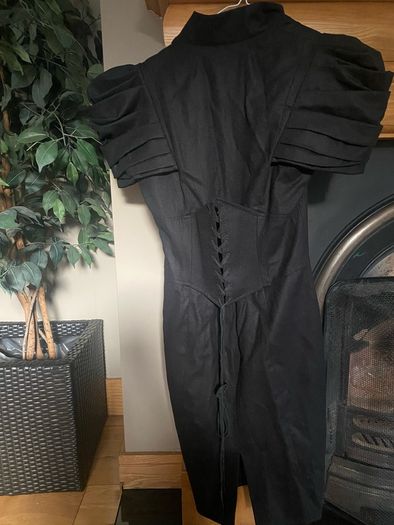 juicy couture black corset dress puffed sleeves sale