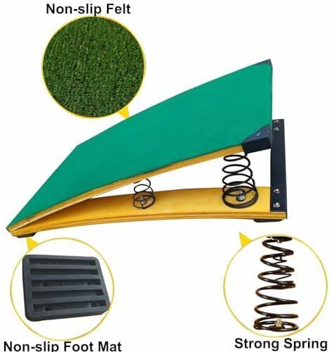 Gymnastics Springboard for Kids Vaulting Training Fitness Playing, Portable Curved Spring Board, Hard Wood Practice Equipment, Elastic Board for Home Room Athletics Training