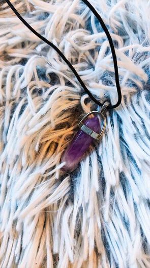 Amethyst crystal pendant necklace