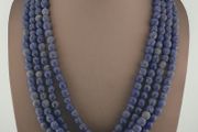 Antique African Style Cobalt Blue 9 -10mm Glass Beads Strands