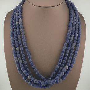 Antique African Style Cobalt Blue 9 -10mm Glass Beads Strands