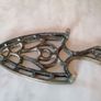 Vintage Brass Iron-Shaped Trivet Image 4