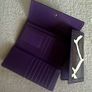 Dooney & Bourke Continental Clutch  Zebra Print Trifold Checkbook Wallet with Purple Interior Lining Image 6