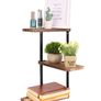 BRAND NEW Rustic Industrial Wood Shelf Wall Mount Corner Rack Display Image 2