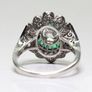 Art Deco Style Emerald Stone Silver Ring Image 3