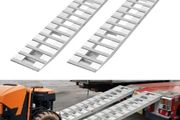 Loading Ramps, 2 Pcs 2400 x 380 mm, Durable Aluminum and Heavy-Duty Trailer Ramp Set with Anti-Slip Plates, 2721.6 kg Combined Capacity