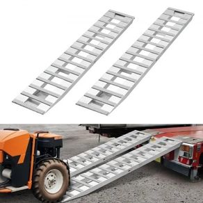 Loading Ramps, 2 Pcs 2400 x 380 mm, Durable Aluminum and Heavy-Duty Trailer Ramp Set with Anti-Slip Plates, 2721.6 kg Combined Capacity