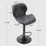 2x Modern Adjustable Swivel Bar Stools Kitchen Chairs, Faux Leather, Black Image 4