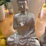 x3 Silver-finish meditating Buddha statues Image 2
