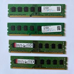 32GB DDR3 Desktop RAM (4 by 8GB) PC3 12800 1600MHz Kingston & V7  Fully Working