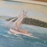 Antique pair of naive watercolours on board Image 4