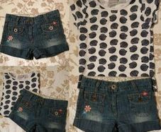 Denim Shorts And Top Set