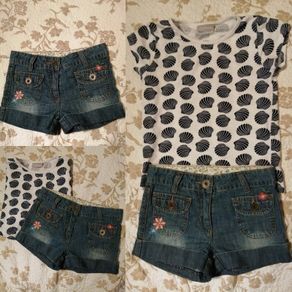 Denim Shorts And Top Set
