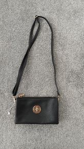 Black clutch handbag