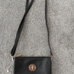 Black clutch handbag