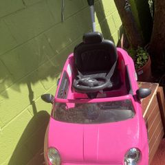 childs pink car great condition