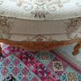 Vintage Louis XV style Chair and rocking footstool beautiful upholstery wood carved framed Image 6