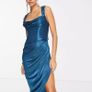 ASOS Navy Blue Midi Evening dress Image 4