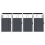 Quadruple Garbage Bin Shed Anthracite 286x81x121 cm Steel Image 4
