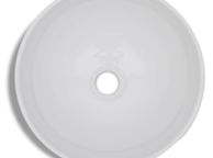 main image for ad Bathroom Basin with Mixer Tap Ceramic Round White