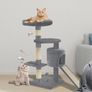 Cat Tree Tower Scratching Post Grey Image 2