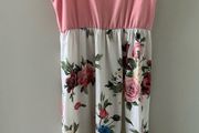 Pink tank floral dress 3-4years