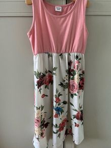 Pink tank floral dress 3-4years