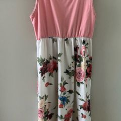 Pink tank floral dress 3-4years