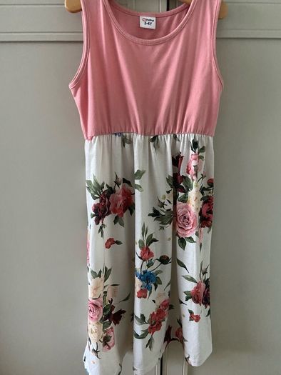 Pink tank floral dress 3-4years