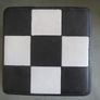 Harlequin checkered black white stool table Image 7