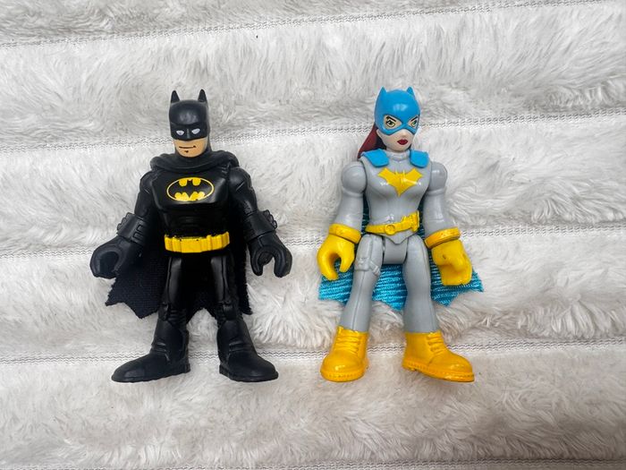 Imaginext DC Super Friends Batgirl And Batman approx. 7 cm. Used Please see photos