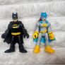Imaginext DC Super Friends Batgirl And Batman approx. 7 cm. Used Please see photos Image 2