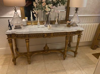 Hall table and matching mirror