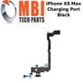 iPhone XS Max Replacement Charging Port Dock Connector Flex Cable Mic Black Image 2