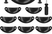 NEW SALE |  12 Pcs Vintage Half Moon Shell Cup Pull Handles for Cabinet Cupboard Door Dresser Wardrobe Drawer with Screws, 65mm Hole Centres, Brushed Copper