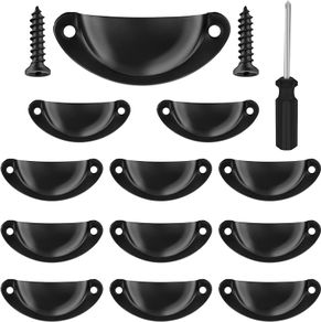 NEW SALE |  12 Pcs Vintage Half Moon Shell Cup Pull Handles for Cabinet Cupboard Door Dresser Wardrobe Drawer with Screws, 65mm Hole Centres, Brushed Copper