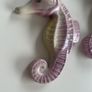 Vintage Handmade Ceramic Raku Glaze Seahorses Wall Plaques Image 3