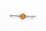 Vintage Carnelian Silver Bar Brooch