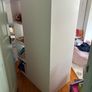 small IKEA wardrobe. Height.143cm X width 95 cm X depth 55cm. There's a tiny bit of expansion on the top at both sides. Image 2