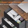 Corner Desk with Drawers, L Shaped Computer Desk 140x80cm with USB Charging Image 4