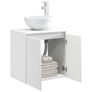 Wall-Mounted White Bathroom Vanity Unit Engineered wood Image 6