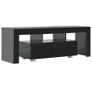 TV Cabinet with LED Lights High Gloss Black 130x35x45 cm Image 7