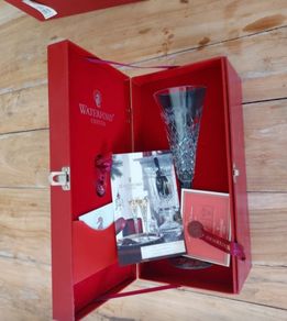 Vintage Limited Edition Two Turtle Doves Waterford Crystal Flute. In original box.
