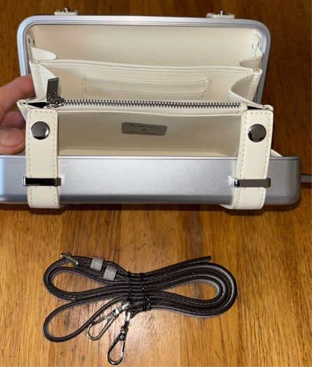 Genuine Christian Dior Rimowa X Pochette Personal shoulder bag in grey aluminium and grey leather Collector Square