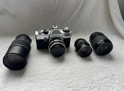 Vintage Practica L B  Camera plus extra lenses