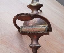 Vintage brass front door knocker  (VHL  & CAV  marks)