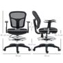 Drafting Chair Desk Chair Computer Chair, incl. footrest, height-adjustable, 59 x 59 x 115 cm, Black Image 2