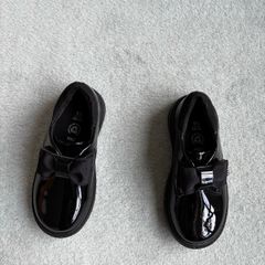 Girls shoes black patent M&S size 9.5