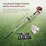 BU-KO 52cc Long Reach Petrol Hedge Trimmer and 75cm Extension Pole w/Toolbag for Convenient Storage, Precision Trimming for Tall Hedges & Bushes, Easy to Use, High Performance, Durable Steel Blade Image 3