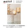 Ceramic Large Leaf Flowerpot - White/Gold Image 3